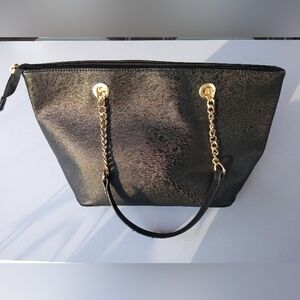 Aldo Tote Bag with Gold Chain Accents
